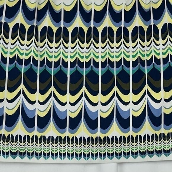 Talbots Navy Yellow Bold Print Career Office Date Skirt NWOT Size 10 - Picture 6 of 11